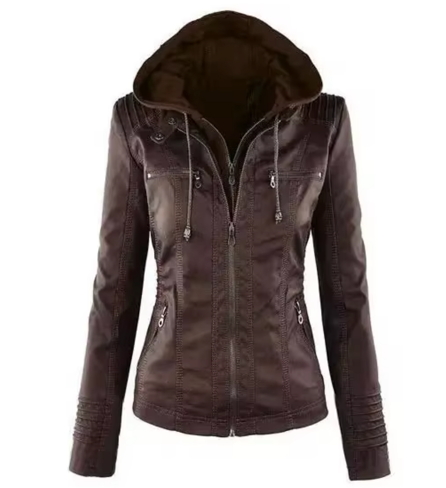 Alena – Lederjacke mit Kapuze