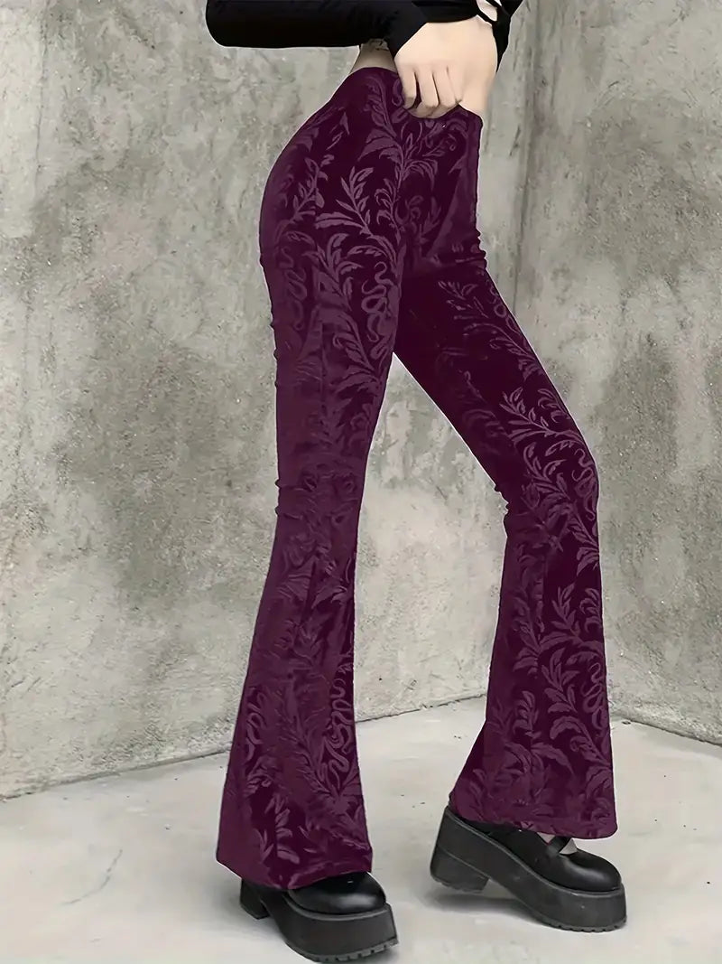 Lynna – Hose mit hoher Taille und Gothic-Print