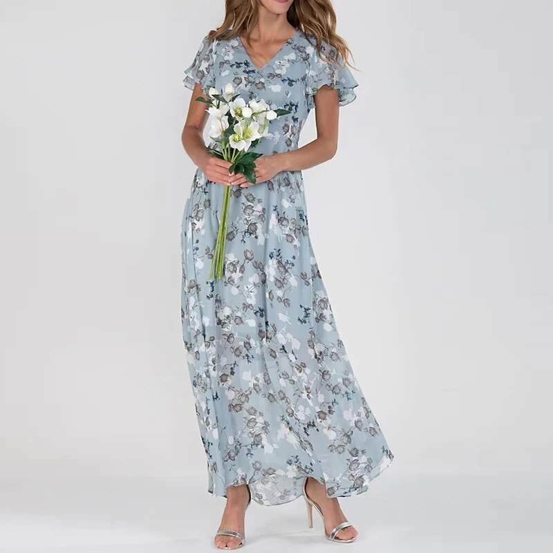 Josephine - Langes Sommerkleid mit Blumenmuster