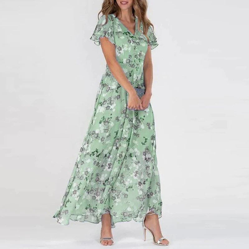 Josephine - Langes Sommerkleid mit Blumenmuster