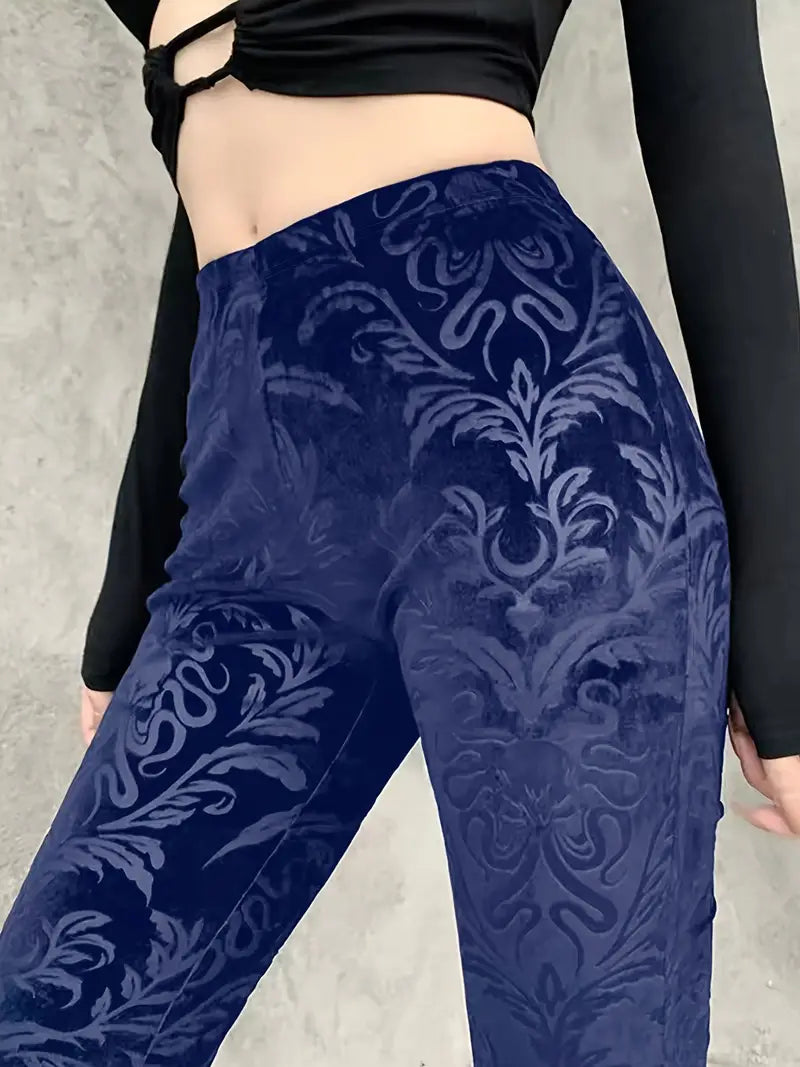 Lynna – Hose mit hoher Taille und Gothic-Print