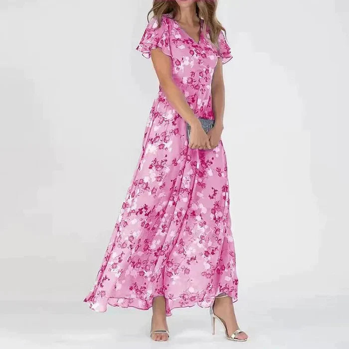 Josephine - Langes Sommerkleid mit Blumenmuster